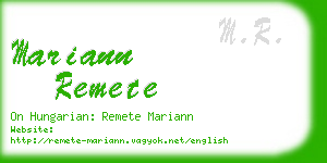 mariann remete business card